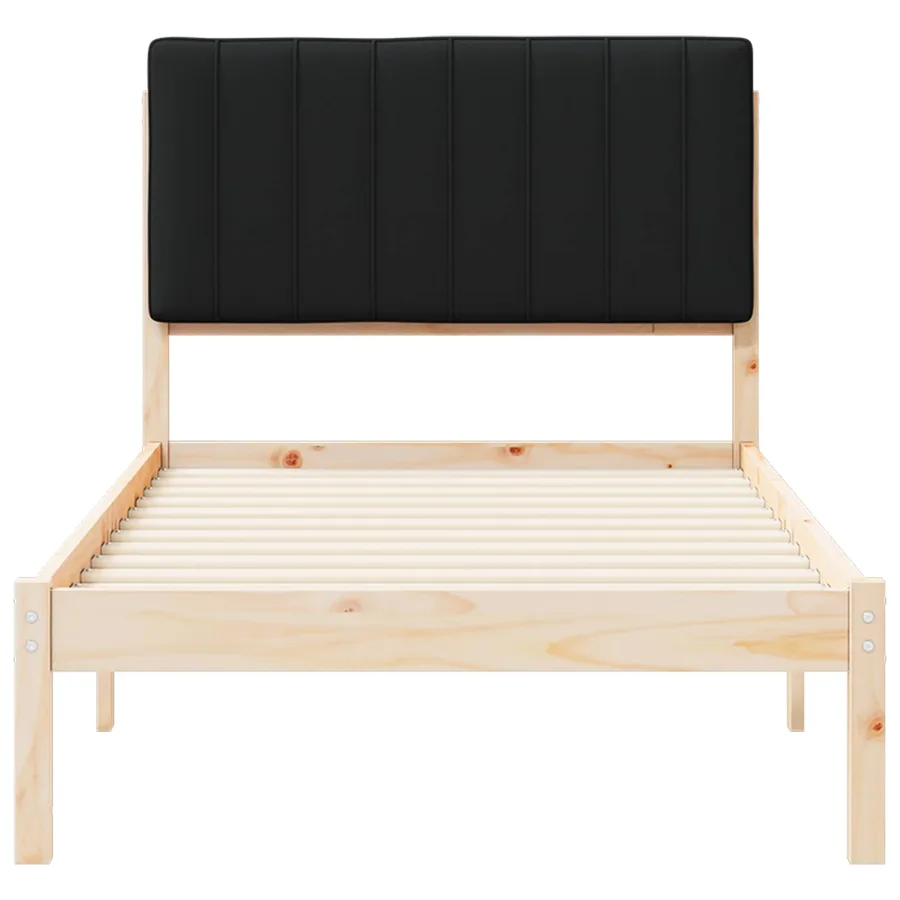 Cadre de lit avec tête de lit rembourrée Noir 90 x 190 cm - 5