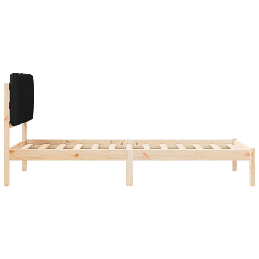Cadre de lit avec tête de lit rembourrée Noir 90 x 190 cm - 6