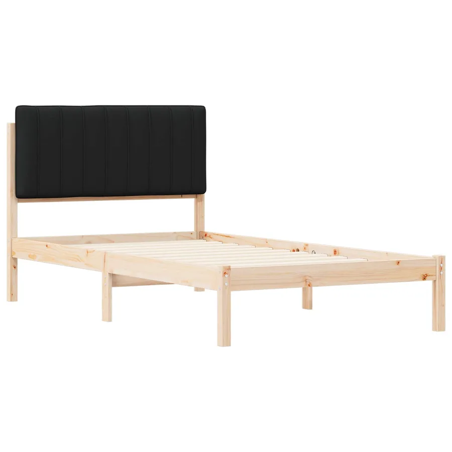 Cadre de lit avec tête de lit rembourrée Noir 100 x 200 cm - 4