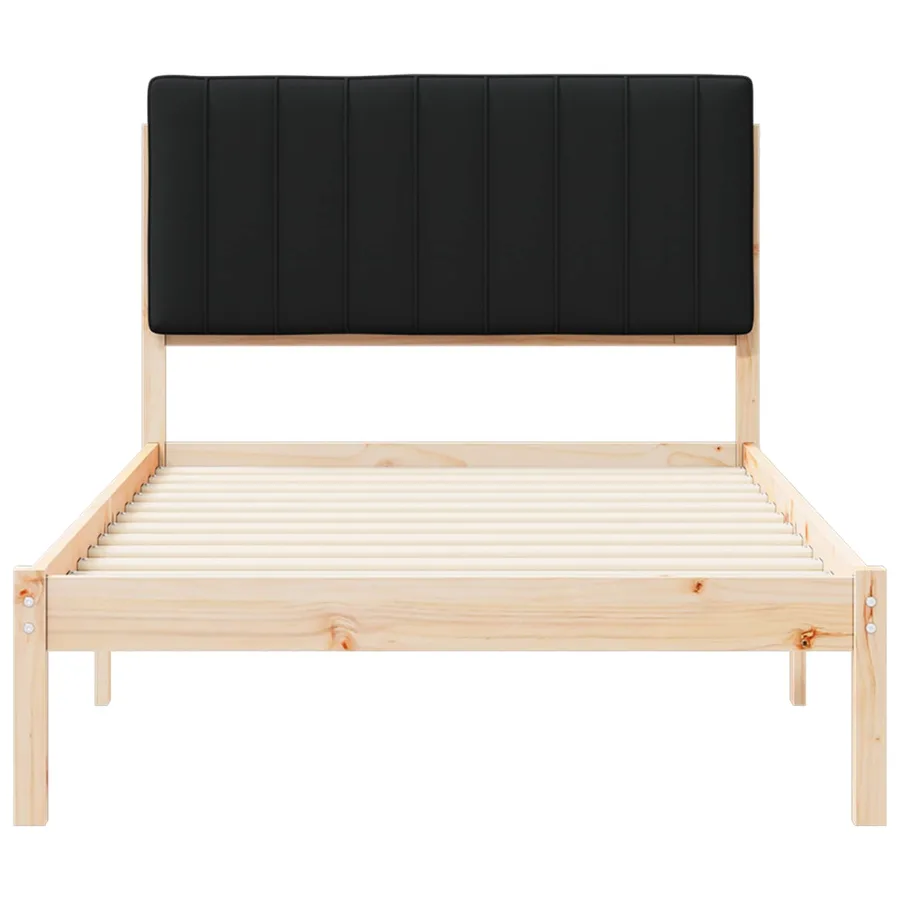 Cadre de lit avec tête de lit rembourrée Noir 100 x 200 cm - 5