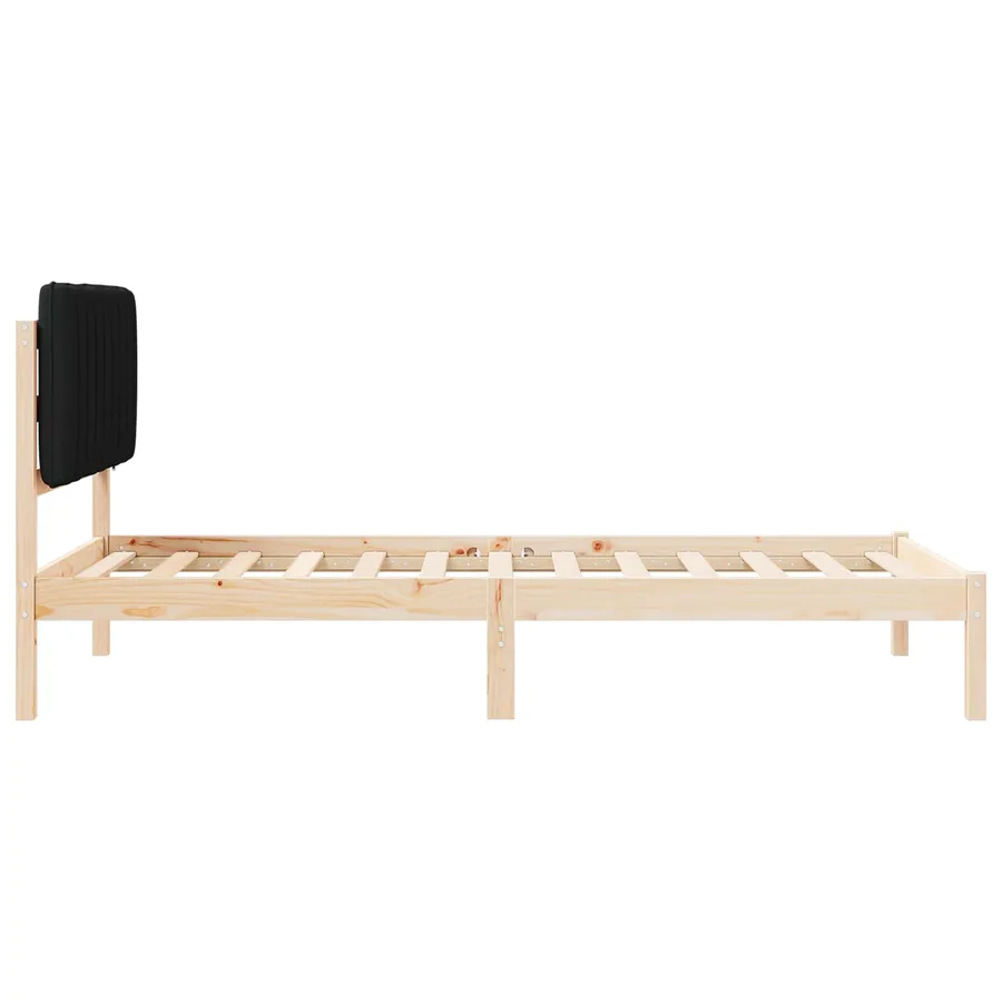 Cadre de lit avec tête de lit rembourrée Noir 100 x 200 cm - 6