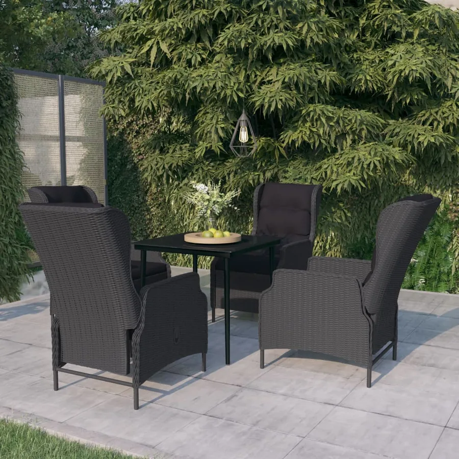 Ensemble à manger de jardin 5 pcs Gris foncé