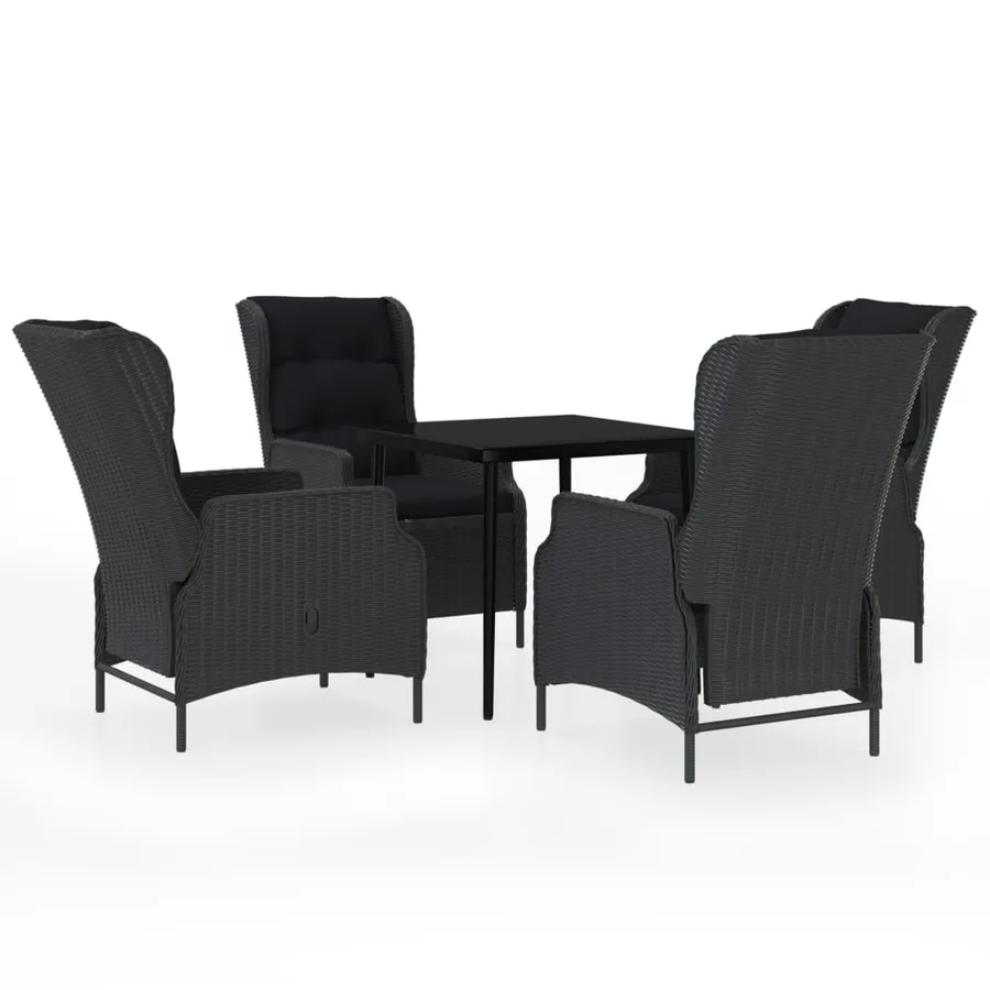 Ensemble à manger de jardin 5 pcs Gris foncé - 2