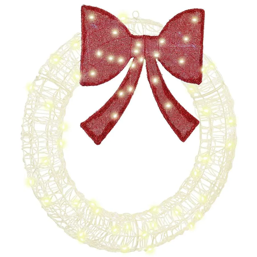 Couronne avec 60 LED Blanc chaud 76 x 76 x 8,5 cm Acrylique - 2