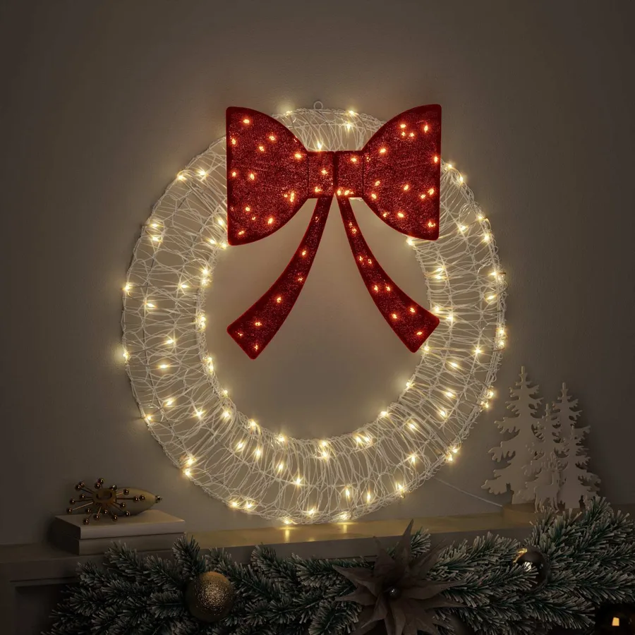Couronne avec 60 LED Blanc chaud 76 x 76 x 8,5 cm Acrylique - 3