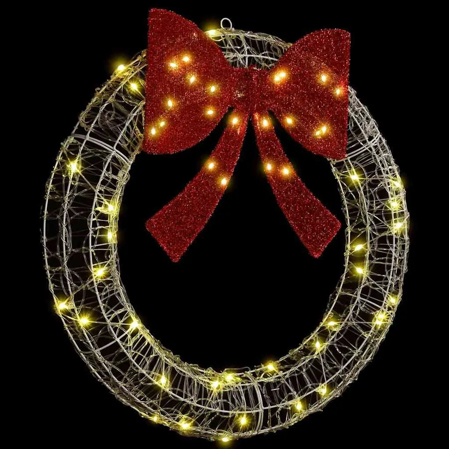 Couronne avec 60 LED Blanc chaud 76 x 76 x 8,5 cm Acrylique - 4