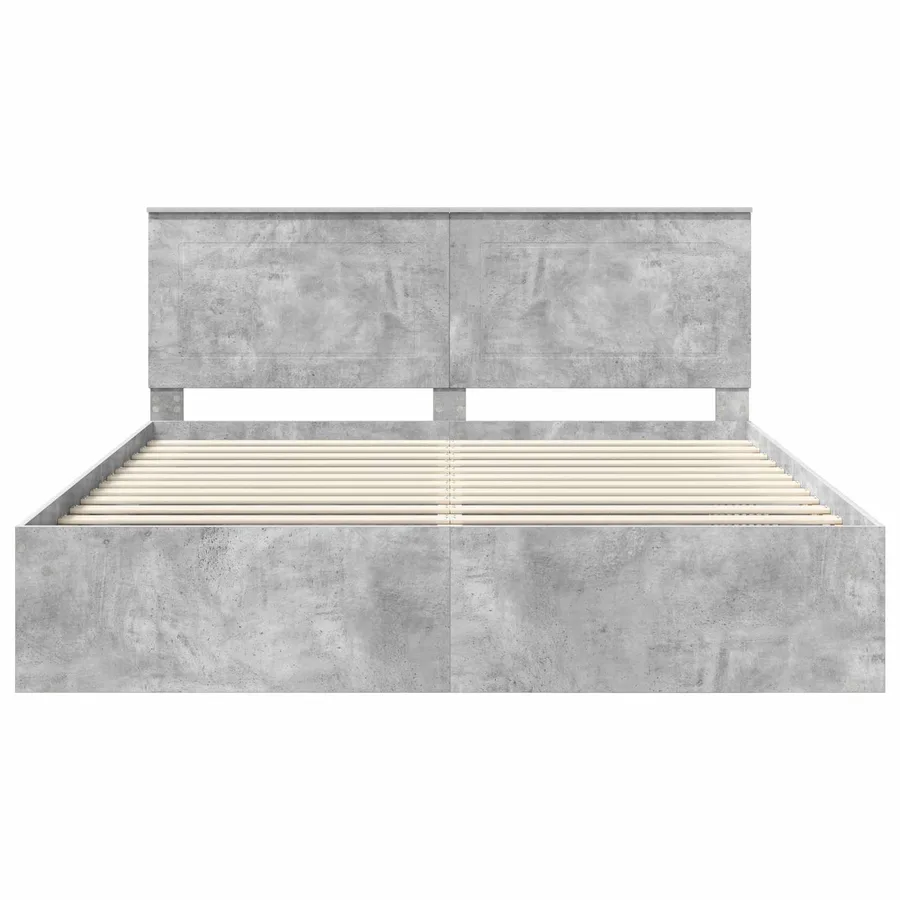 Cadre de lit Béton 180 x 200 cm Bois de pin massif - 7