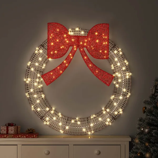 Couronne avec 80 LED Blanc chaud 91 x 91 x 9 cm PET