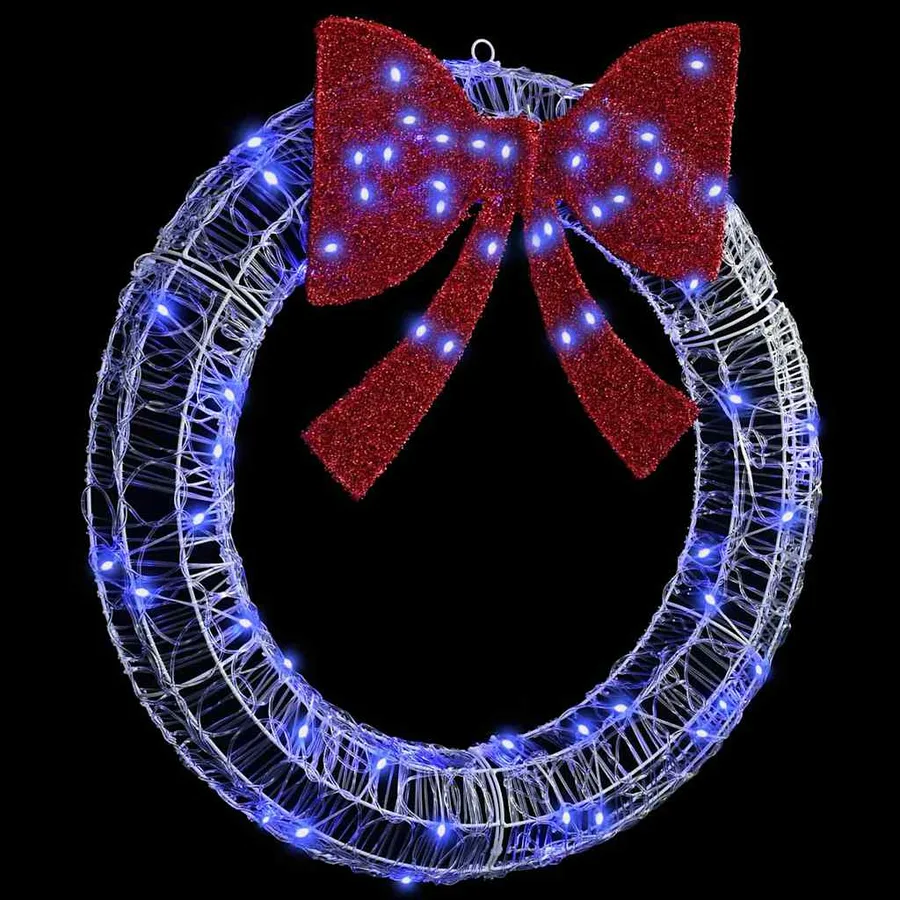 Couronne avec 60 LED Bleu 76 x 76 x 8,5 cm Acrylique - 4