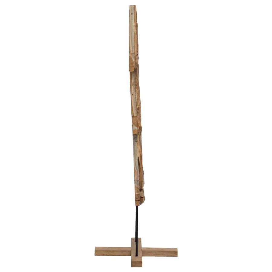 Sapin de Noël avec support Marron 90 cm Bois de teck solide - 6