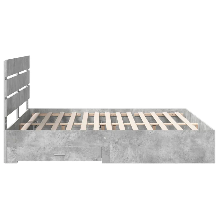 Cadre de lit Gris béton 180 x 200 cm Bois d'ingénierie - 9