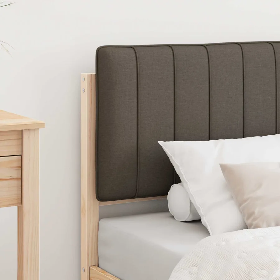 Cadre de lit avec tête de lit rembourrée Taupe 75 x 190 cm - 3
