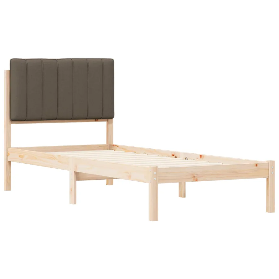 Cadre de lit avec tête de lit rembourrée Taupe 75 x 190 cm - 4