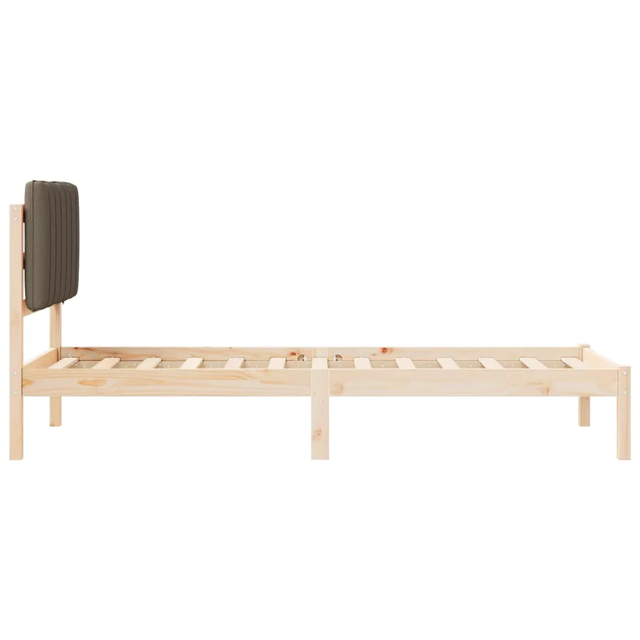 Cadre de lit avec tête de lit rembourrée Taupe 75 x 190 cm - 6