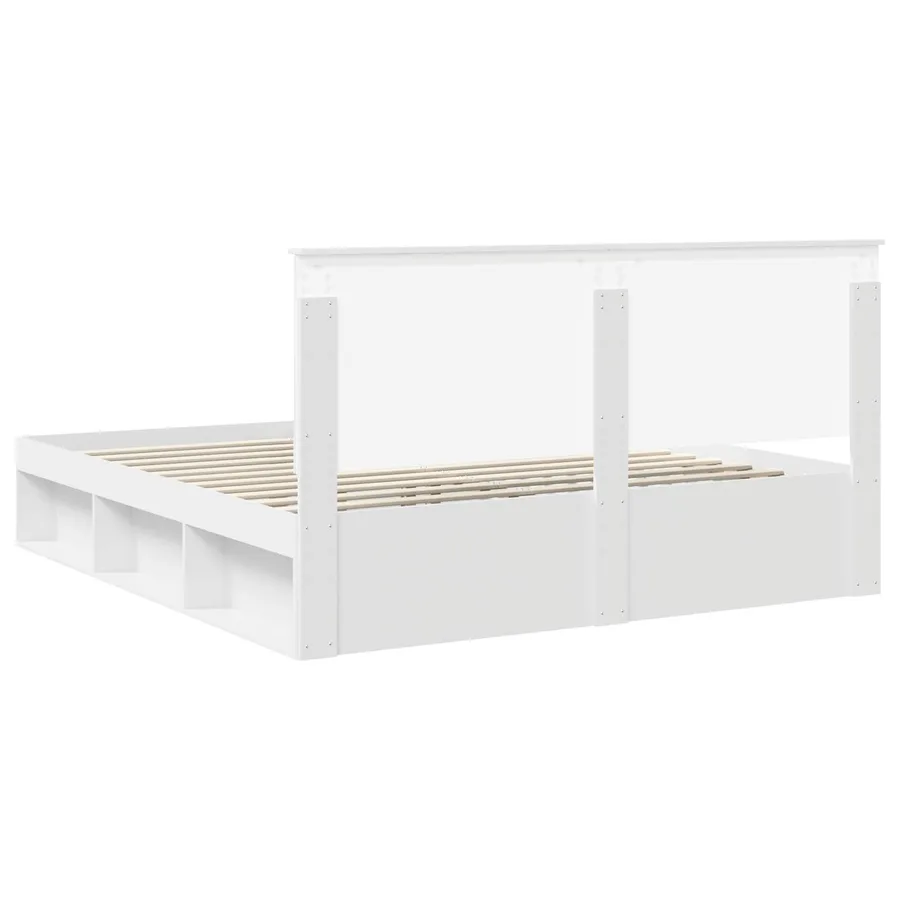 Cadre de lit Blanc 200 x 200 cm Bois de pin massif - 10