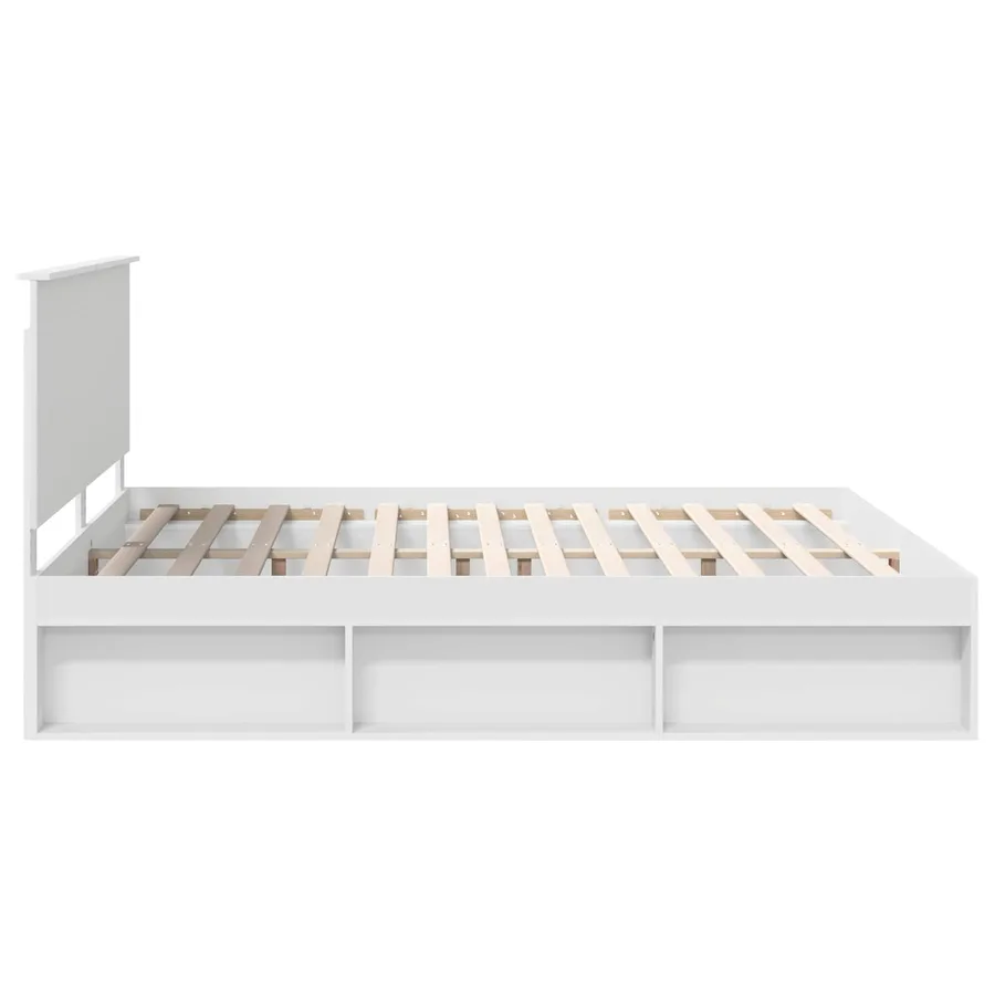 Cadre de lit Blanc 200 x 200 cm Bois de pin massif - 9