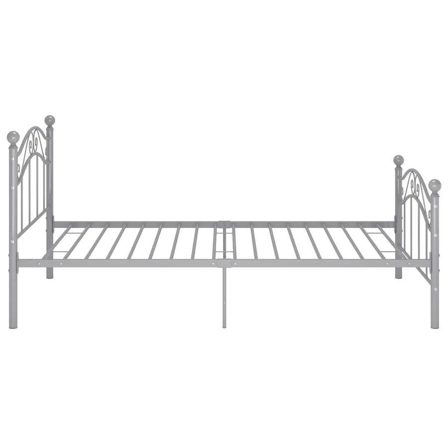 Cadre de lit sans matelas gris métal 90x200 cm - 4