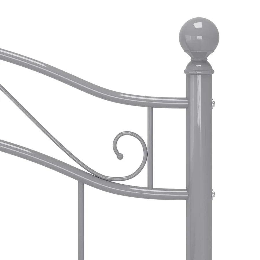 Cadre de lit sans matelas gris métal 90x200 cm - 6