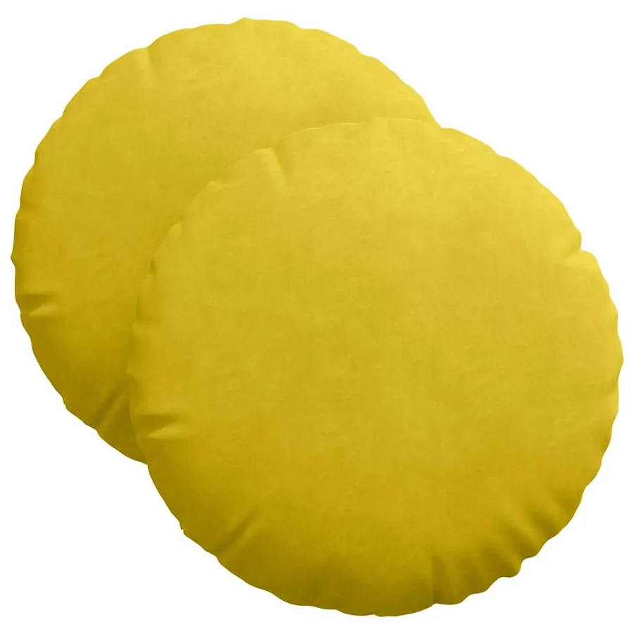 Coussins de siège 2 pcs Jaune Ø 40 x 13 cm Velours - 2