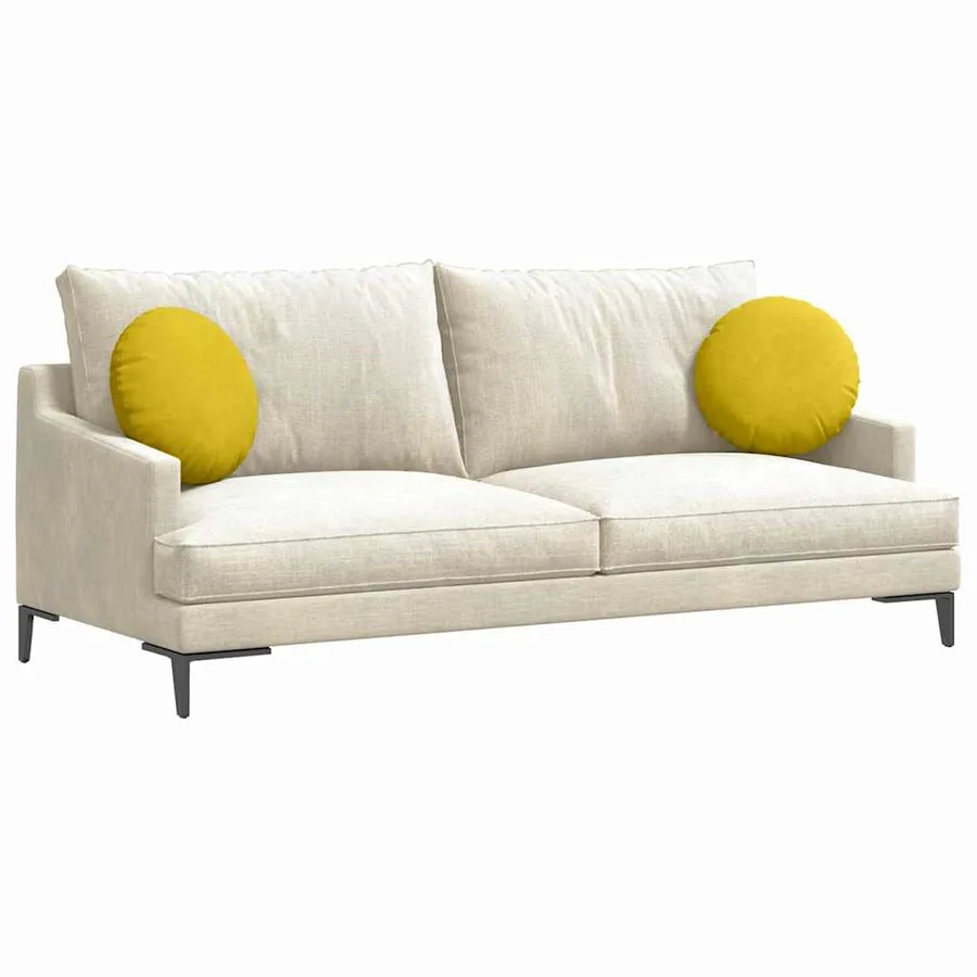 Coussins de siège 2 pcs Jaune Ø 40 x 13 cm Velours - 3