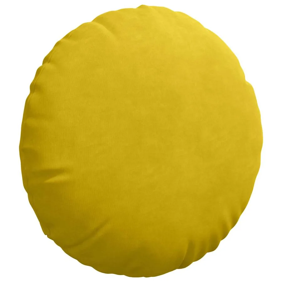 Coussins de siège 2 pcs Jaune Ø 40 x 13 cm Velours - 5