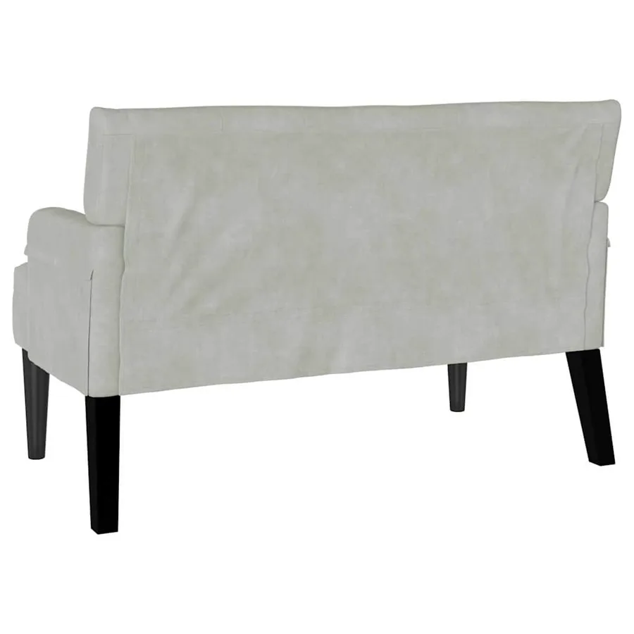 Banc Chesterfield Gris clair 112 x 65,5 x 75 cm Velours - 6