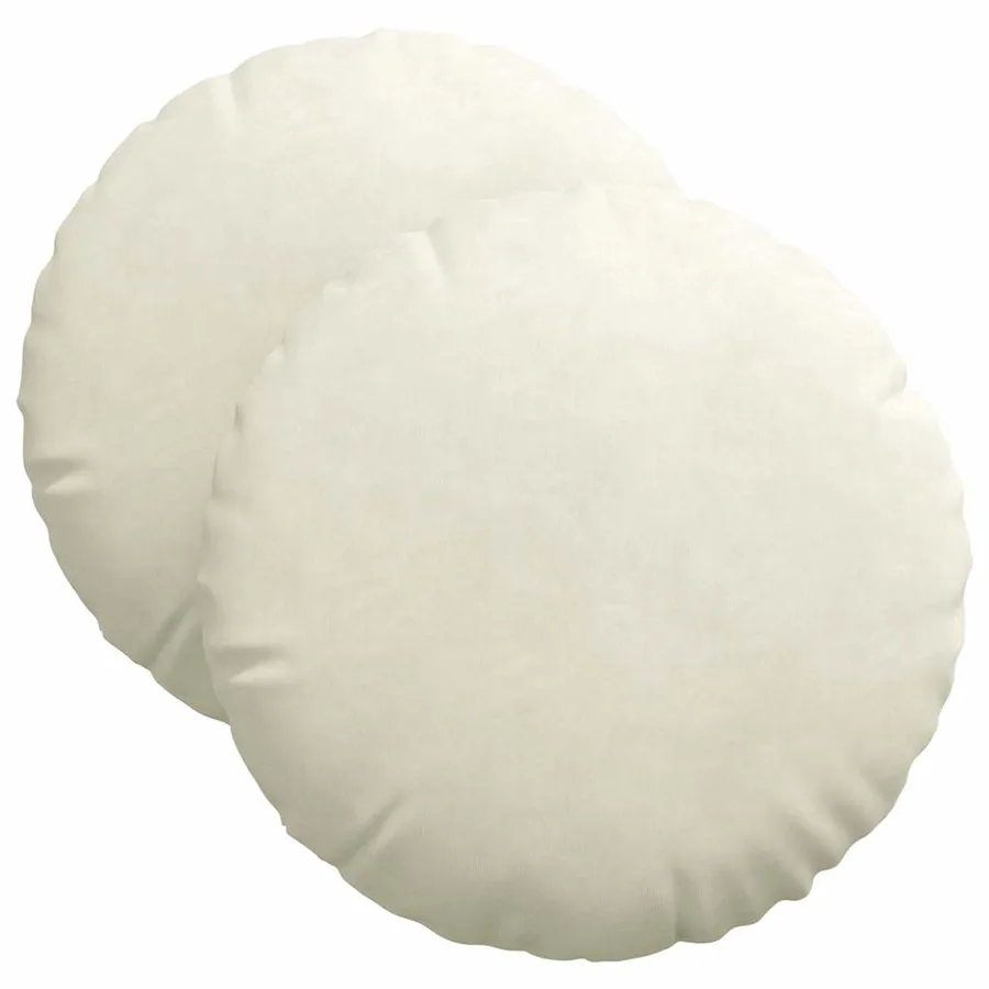 Coussins de siège 2 pcs Crème Ø 40 x 13 cm Velours - 2