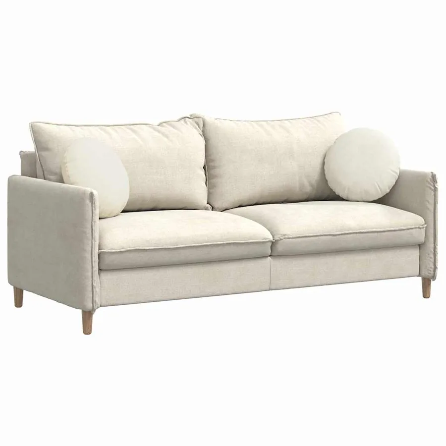 Coussins de siège 2 pcs Crème Ø 40 x 13 cm Velours - 3