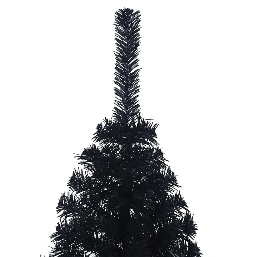 Sapin de Noël artificiel pré-éclairé Noir 120 cm PVC - 16