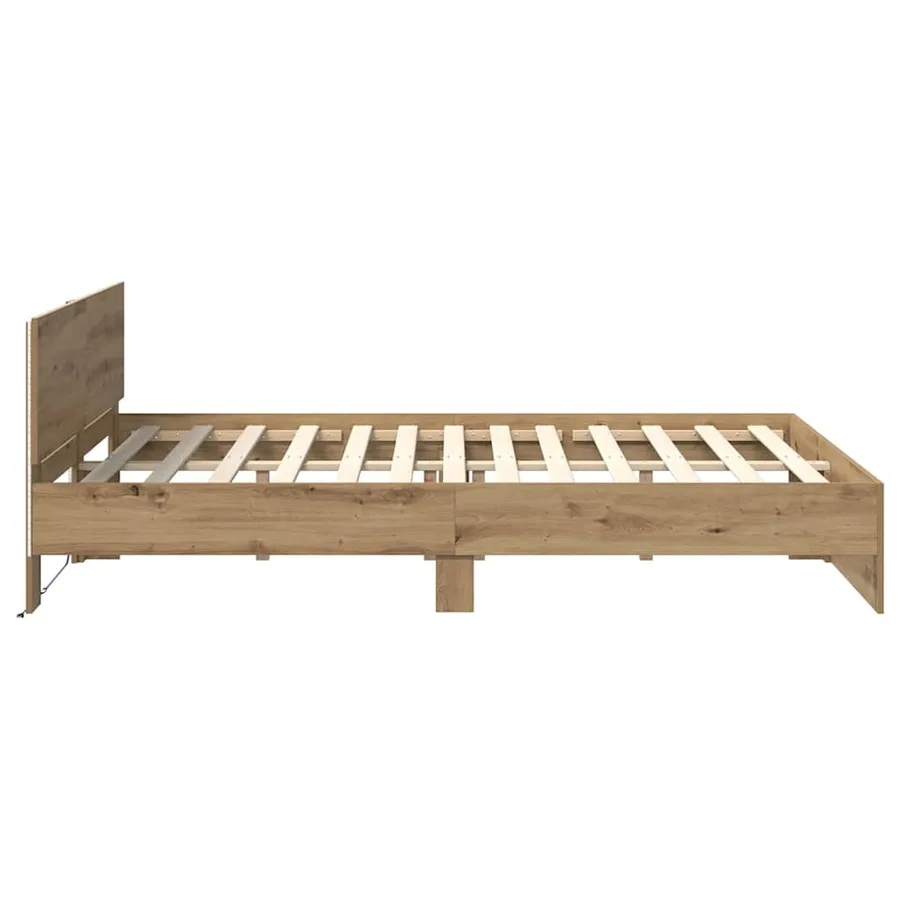 Cadre de lit Chêne artisanal 150 x 200 cm Bois d'ingénierie - 7