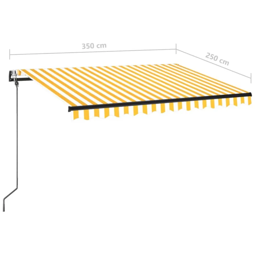 Auvent automatique capteur de vent/LED 350x250cm Jaune et blanc - 10
