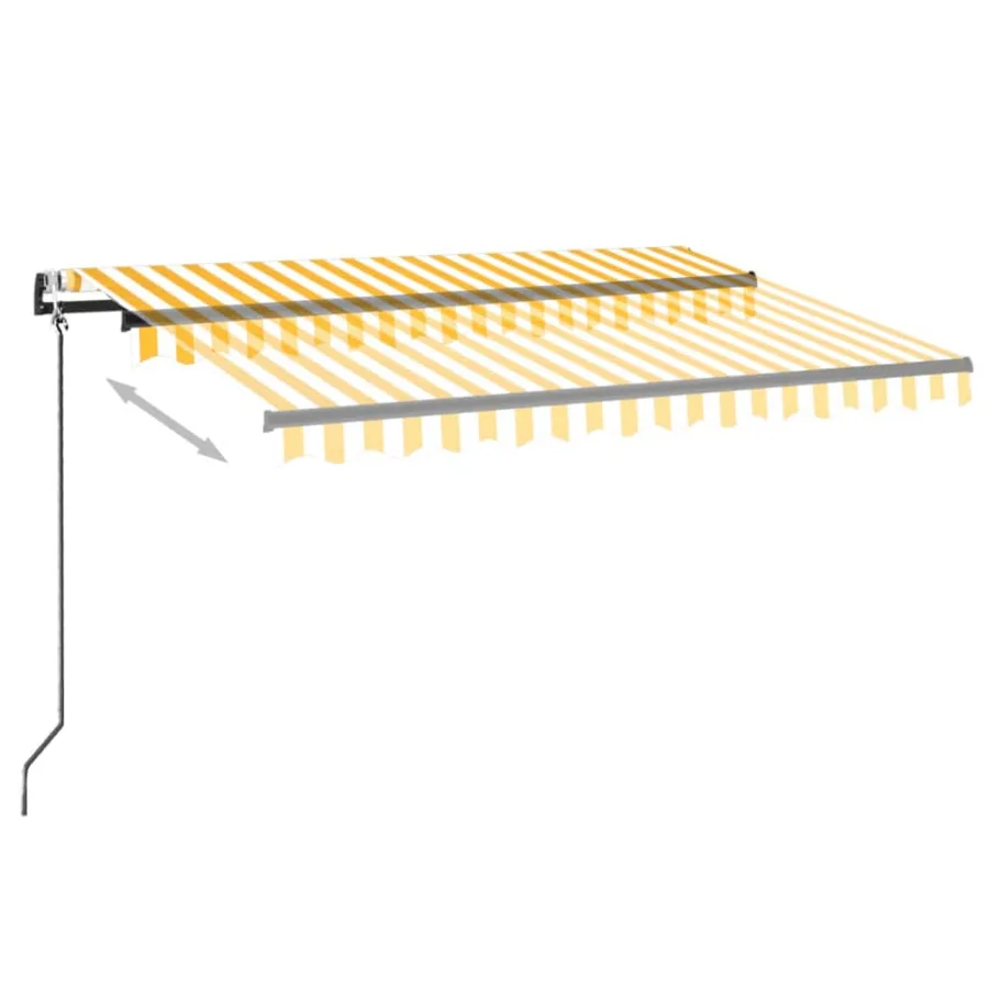Auvent automatique capteur de vent/LED 350x250cm Jaune et blanc - 3