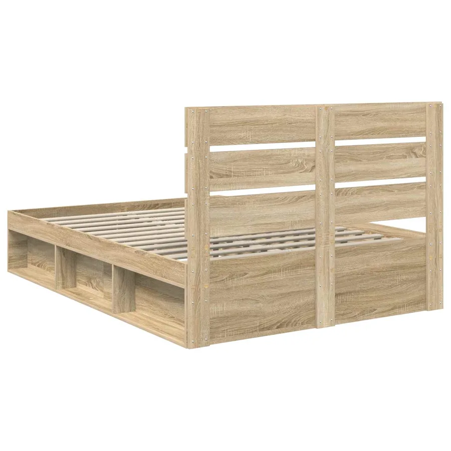Cadre de lit Chêne Sonoma 150 x 200 cm Bois de pin massif - 9