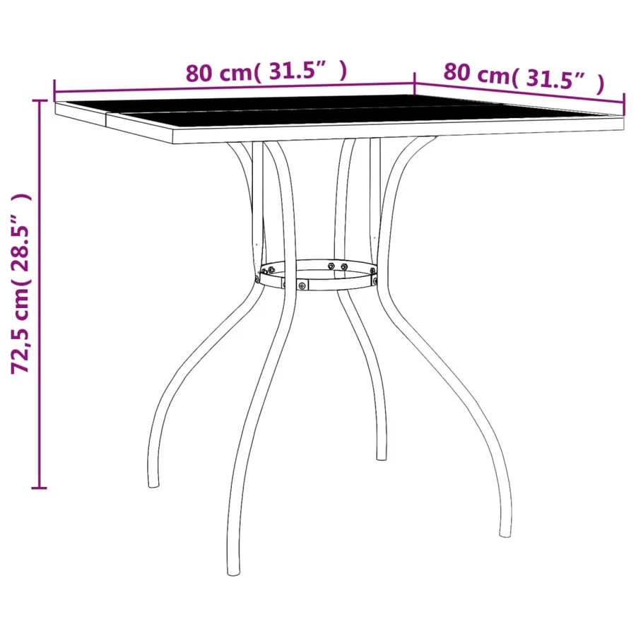 Ensemble à manger de jardin 5 pcs anthracite acier - 10