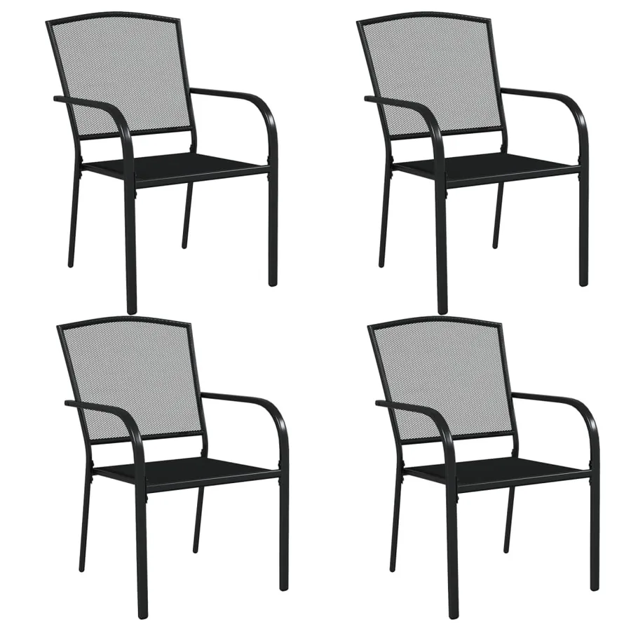 Ensemble à manger de jardin 5 pcs anthracite acier - 4