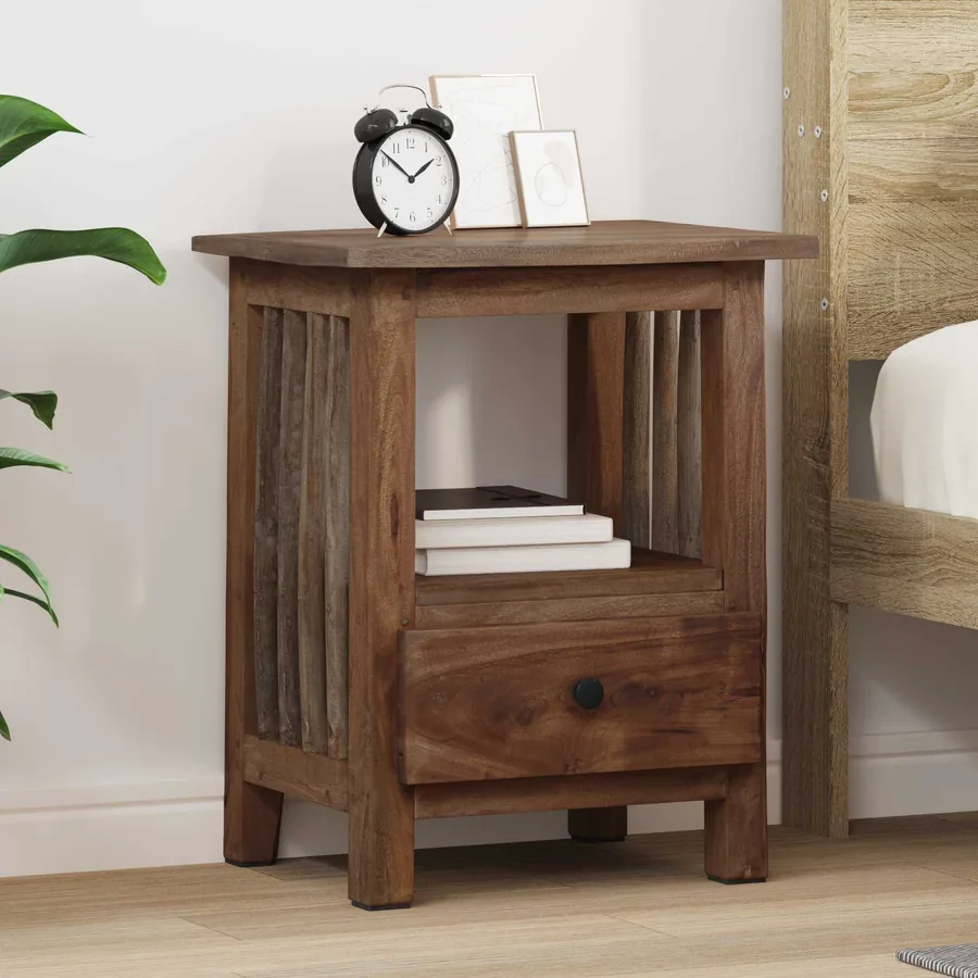 Table de chevet Marron 30 x 30 x 47 cm Bois Recyclé Solide