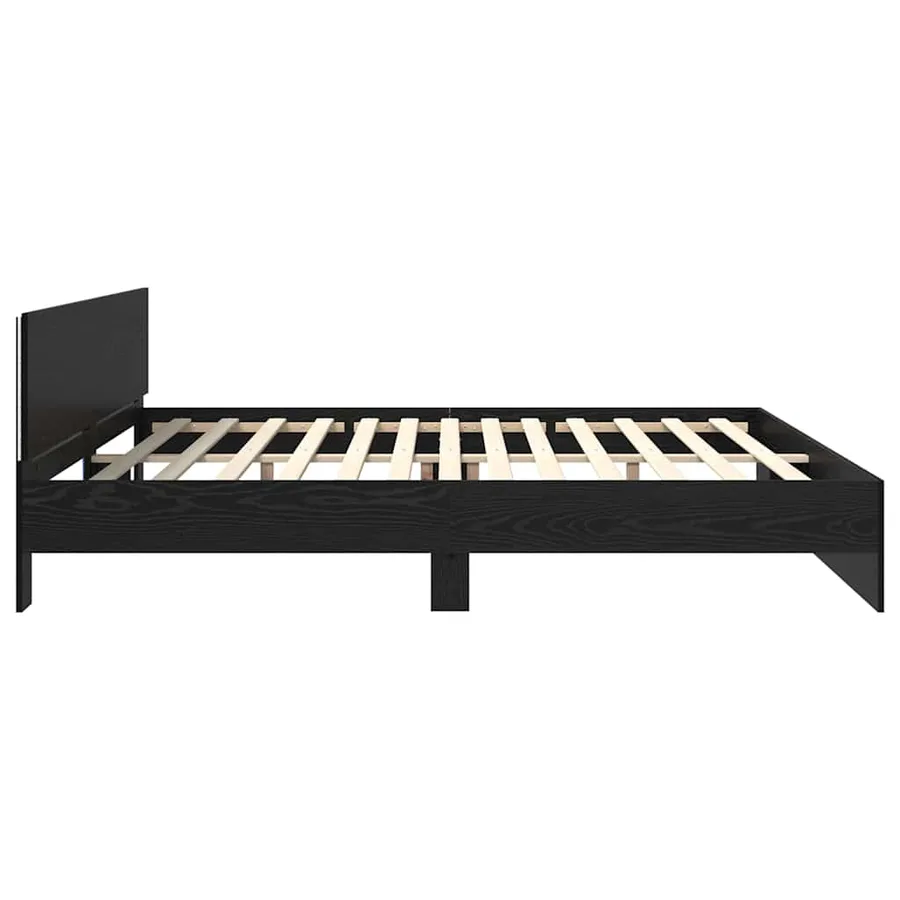 Cadre de lit Chêne noir 180 x 200 cm Bois d'ingénierie - 7