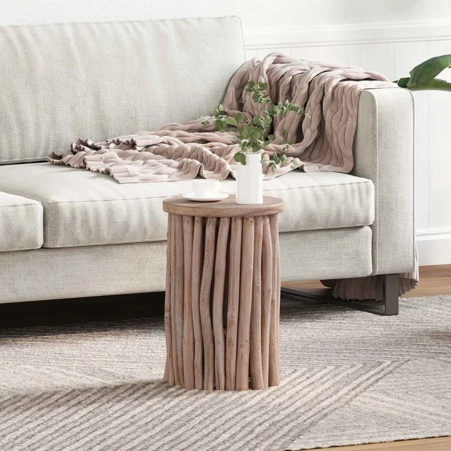 Tabouret Naturel 30 x 30 x 45 cm Bois de teck massif