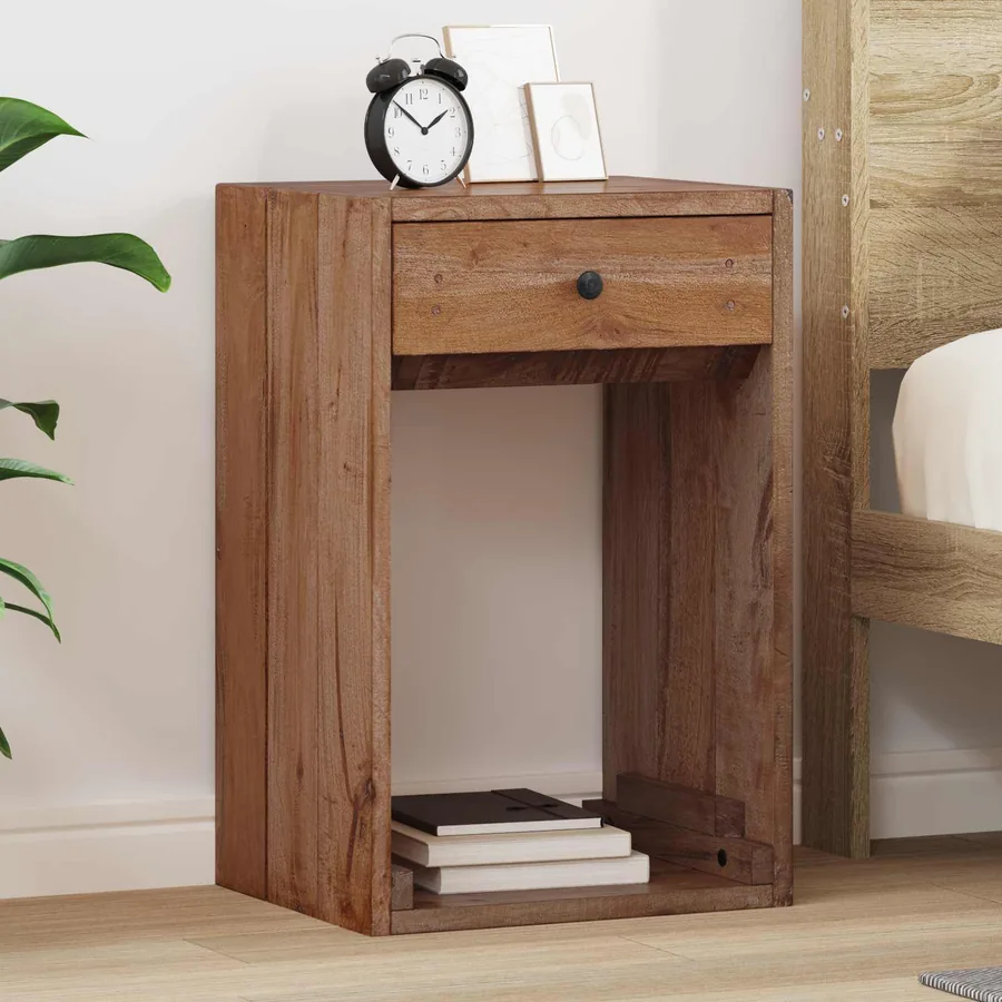 Table de chevet Marron 63 x 30 x 79 cm Bois de Mahogany Massif