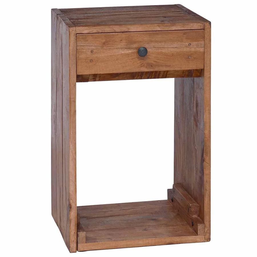 Table de chevet Marron 63 x 30 x 79 cm Bois de Mahogany Massif - 2