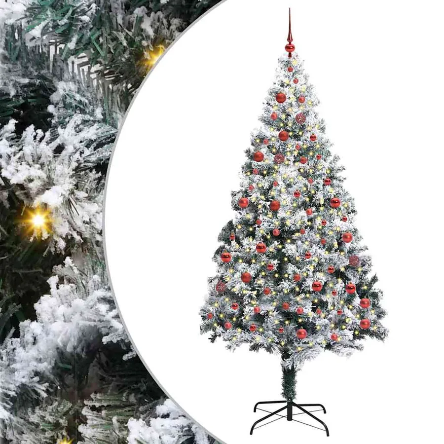 Sapin de Noël artificiel Blanc 210 cm PVC, Acier et Plastique - 2