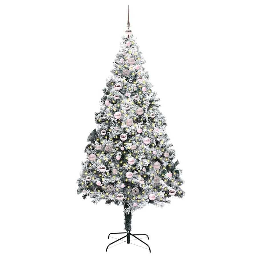 Sapin de Noël artificiel Blanc 210 cm PVC, Acier et Plastique - 3
