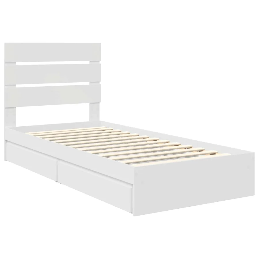 Lit de Rangement Blanc 70 x 190 cm Bois d'ingénierie - 4