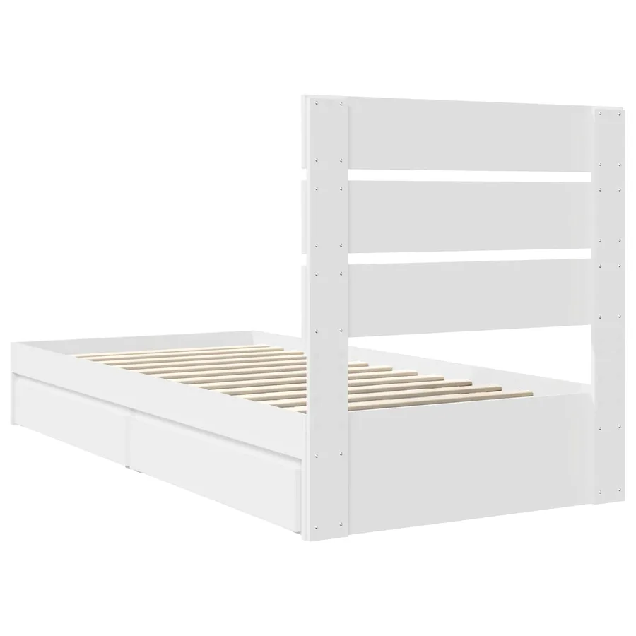 Lit de Rangement Blanc 70 x 190 cm Bois d'ingénierie - 8
