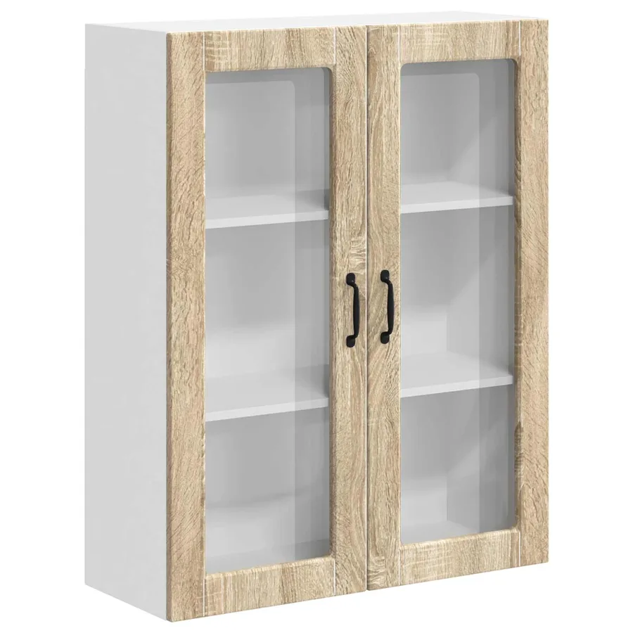 Cabinet en verre mural LUCCA Chêne Sonoma 80 x 31 x 100 cm - 2