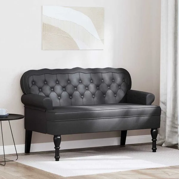 Banc Chesterfield Noir 119,5 x 64,5 x 75 cm Cuir synthétique