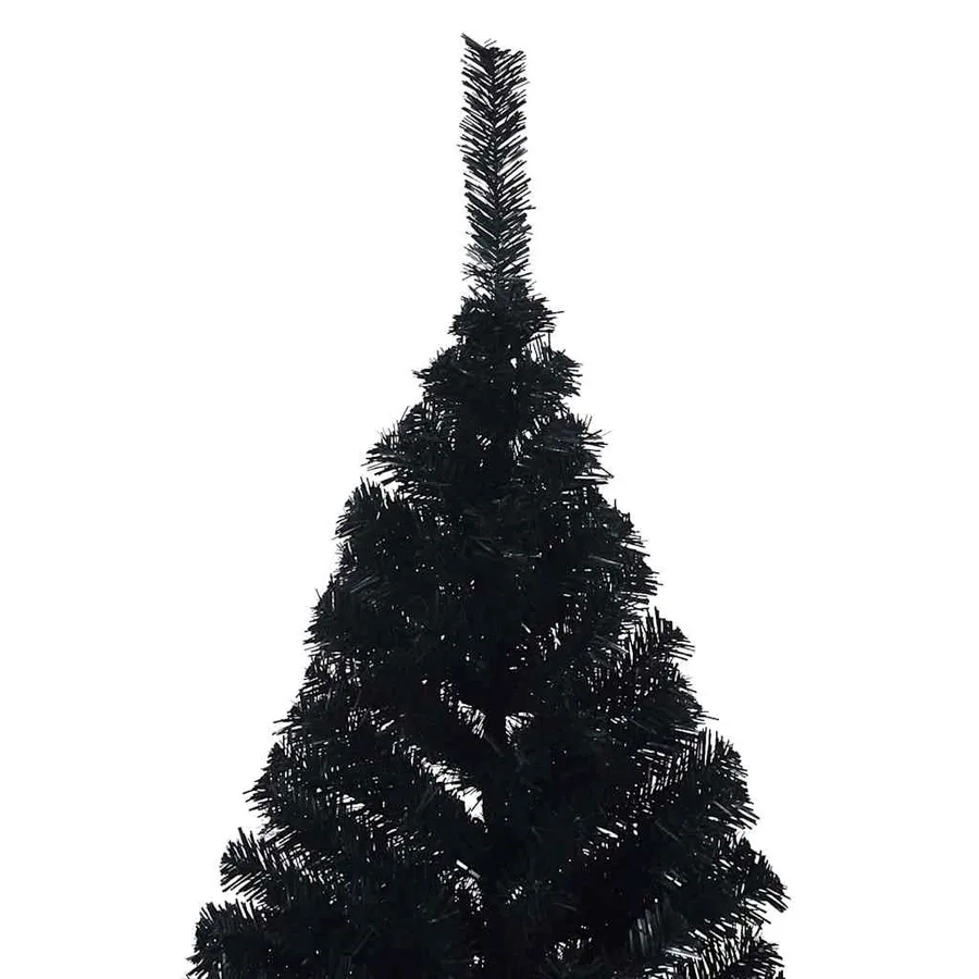 Sapin de Noël artificiel pré-éclairé Noir 180 cm PVC - 14
