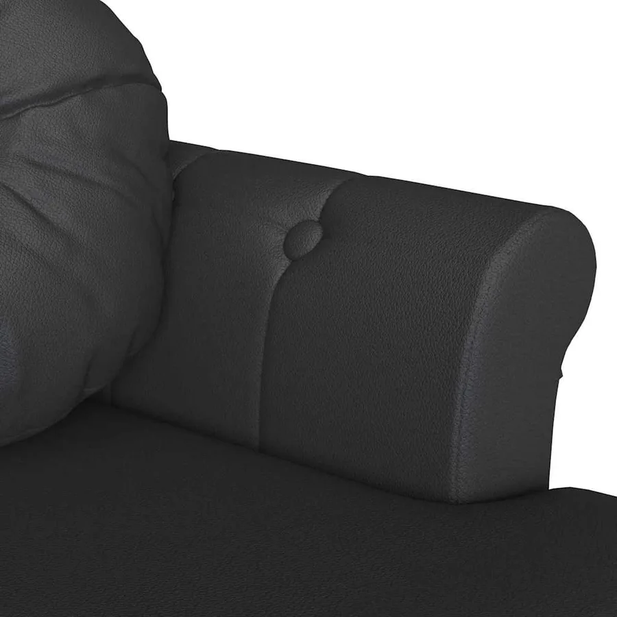 Banc Chesterfield Noir 120,5 x 65 x 75 cm Simili cuir - 7