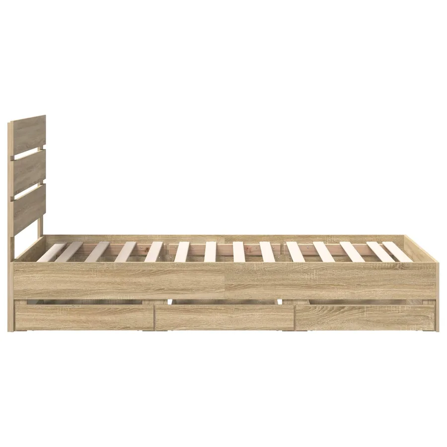 Cadre de lit Chêne Sonoma 75 x 190 cm Bois Ingénierie - 9