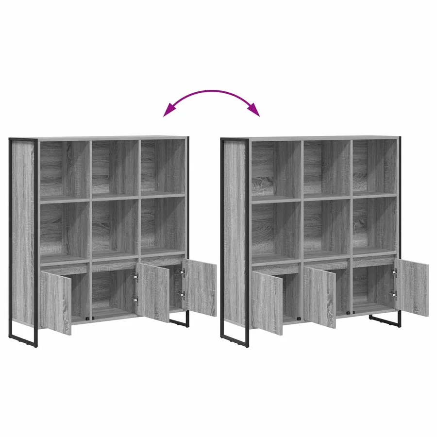 Bibliothèque 99,5 x 30 x 108 cm Bois d'ingénierie Gris Sonoma - 11